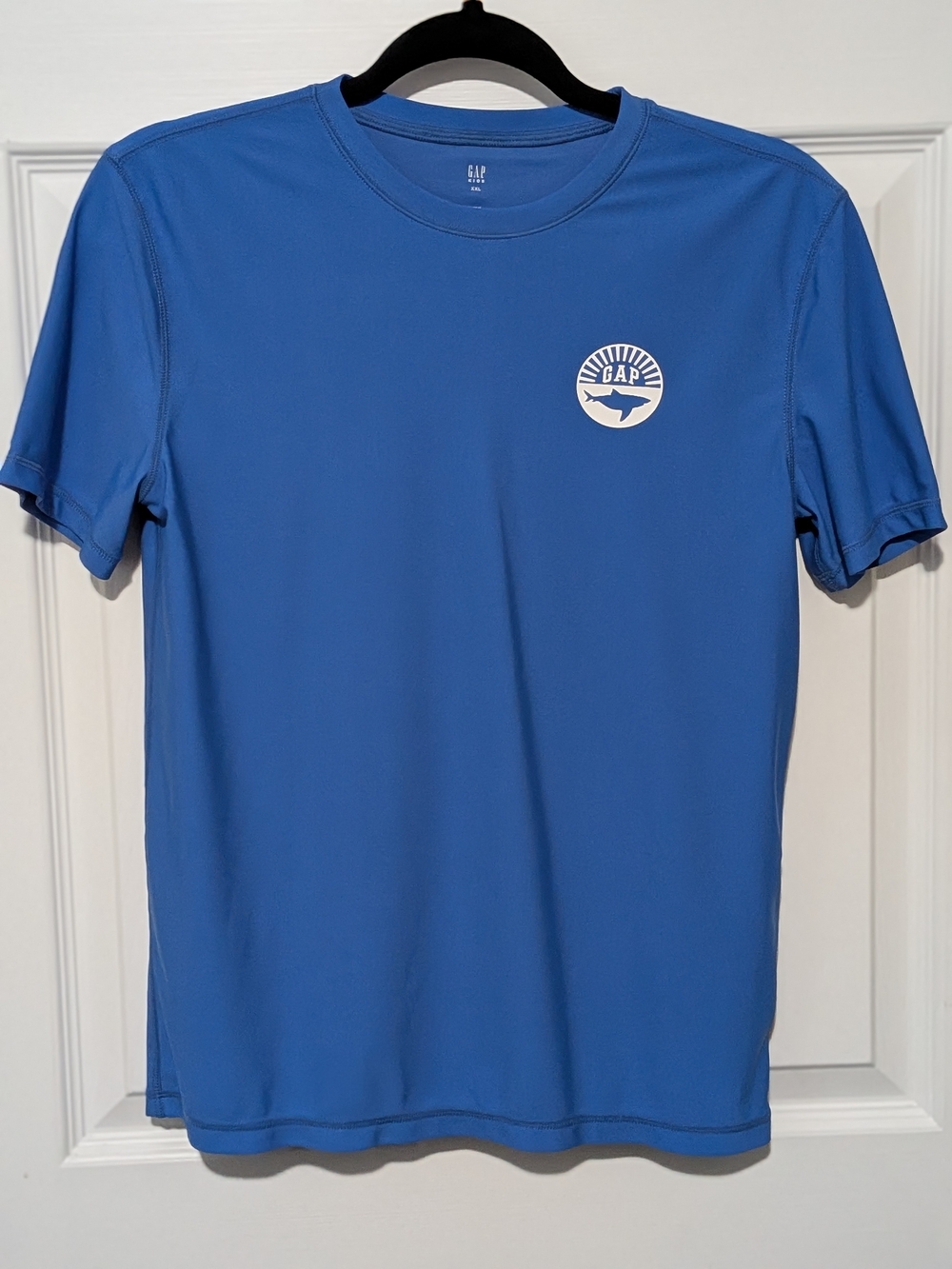 GAP Kids Boys Azure Blue Short Sleeve Rash Guard Swim Top Sz XXL